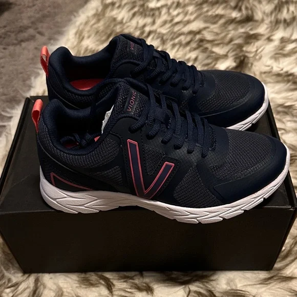 Vionic Women's Navy and Pink Sneakers - Picture 2 of 4